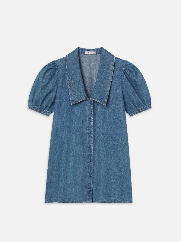 Denim Sailor Dress -- Starlet Tunics Satin smooth