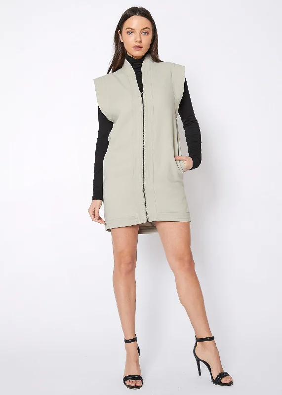 Women's Sleeveless Zip Up Vest Dress Tunics Travel practical
