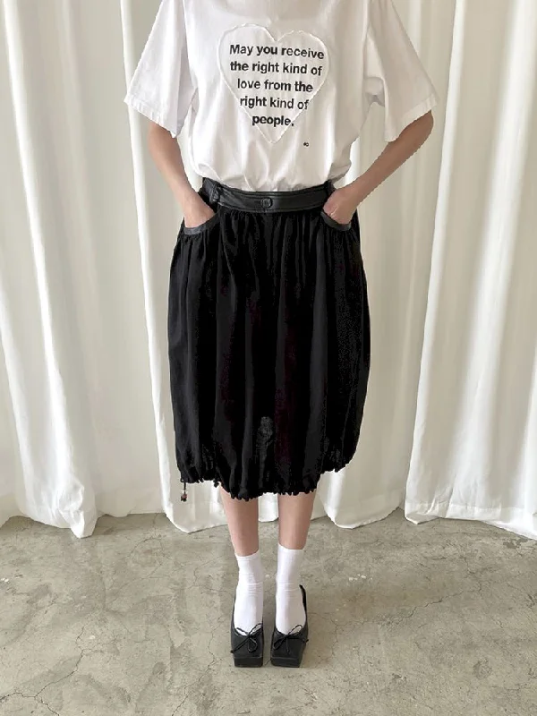 Waist Head Pleated Linen Half Skirt【s0000007466】 leather skirt refined