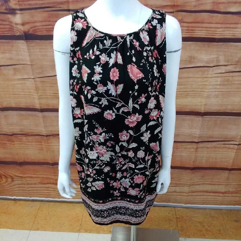 MAX STUDIO BLACK FLORAL DRESS SIZE SMALL TCC Tunics Review highly