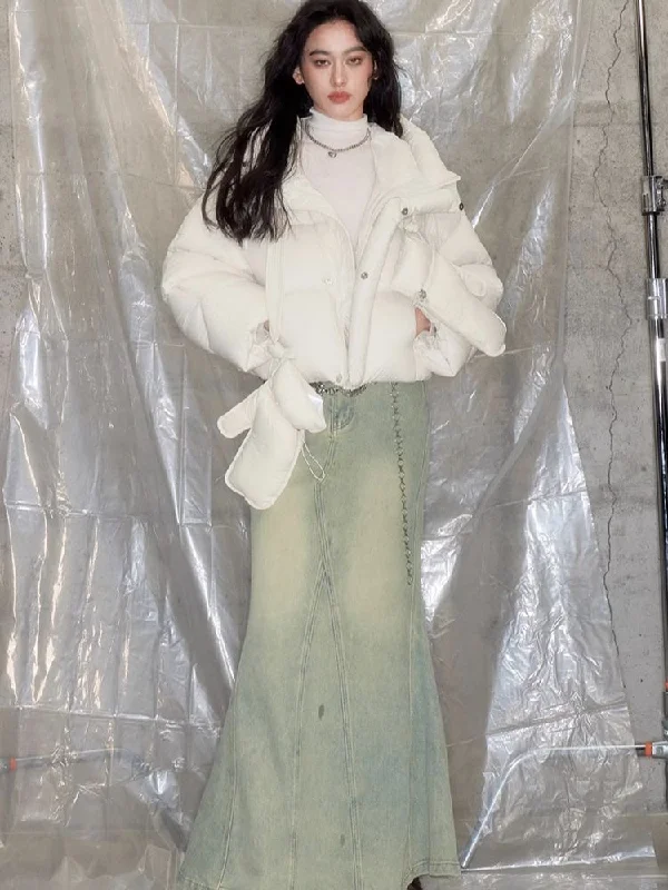 Exquisite and elegant fishtail skirt【s0000005626】 silk skirt elegant