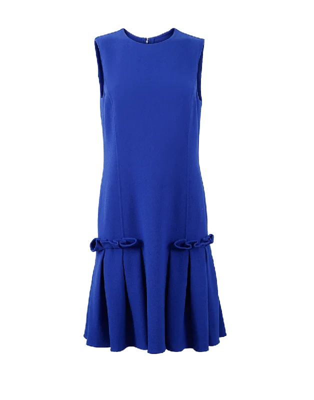 Flounce Hem Crepe Dress Tunics Running lightweight