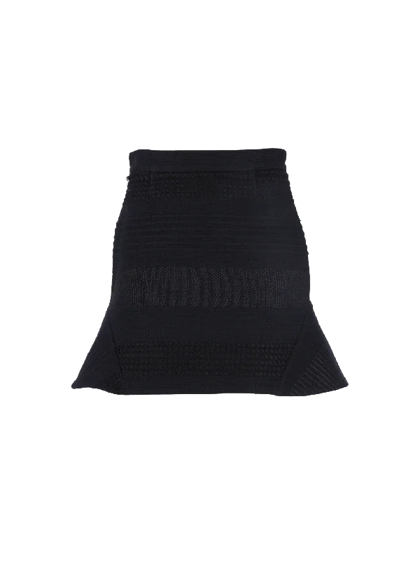textured knee-length trumpet skirt flowy skirt hem