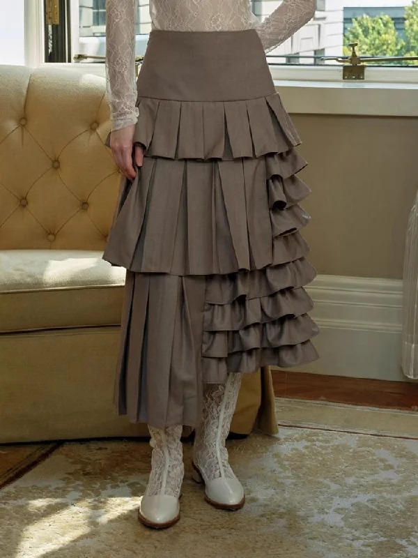 Styling Pleated Half Skirt【s0000005437】 chiffon skirt lightweight