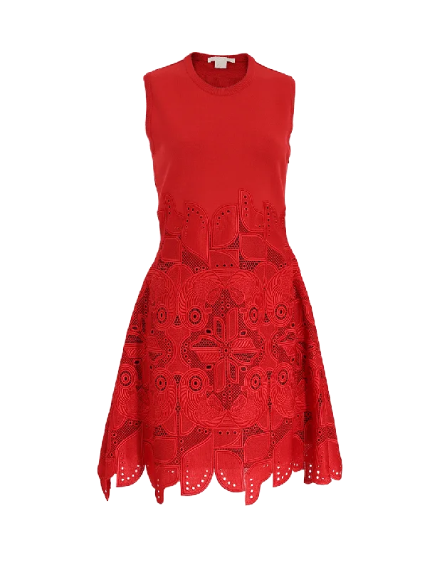 Crewneck Macrame Dress Tunics Leisure comfortable