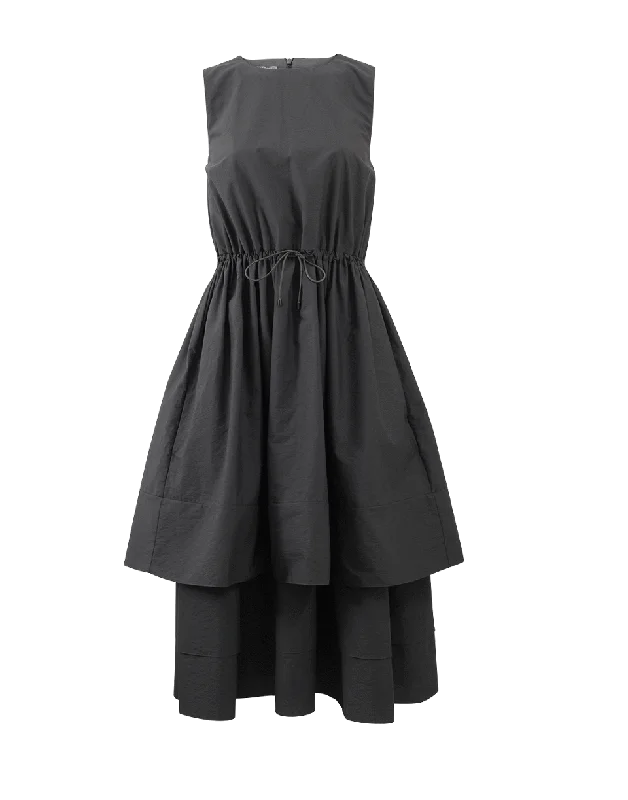 Layered Drawstring Dress sweetheart Neckline Romantic