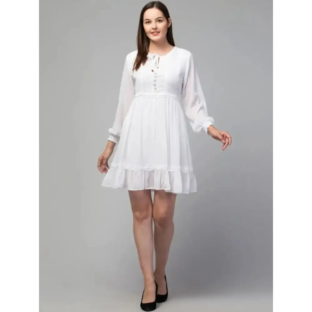 Georgtte Dress white Tunics Trendy modern