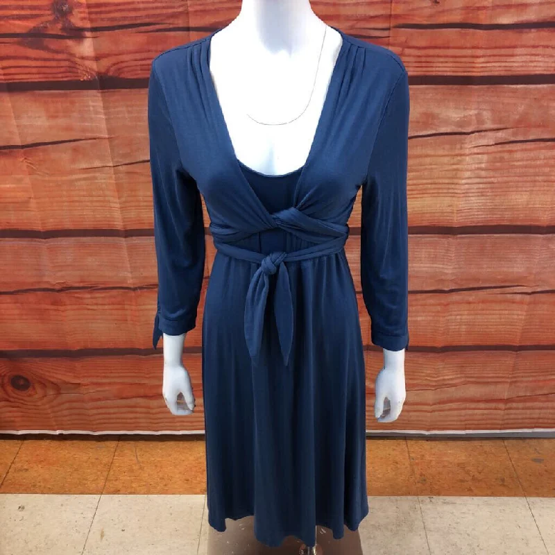 THE TERRITORY AHEAD SLATE BLUE DRESS SIZE MEDIUM TCC Tunics Wedding white
