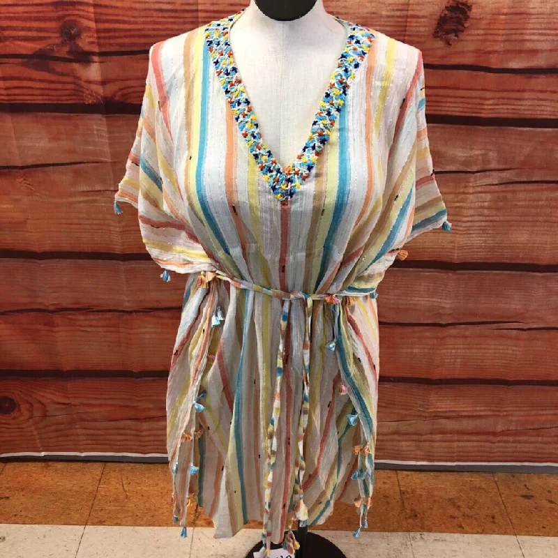 NWT ANTHROPOLOGIE DUET STRIPED DRESS KAFTAN ONE SIZE Tunics Formal black