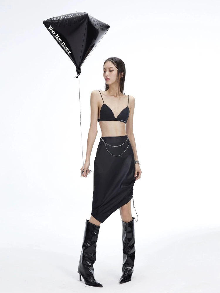 High waist metal chain skirt【s0000006710】 tiered skirt playful