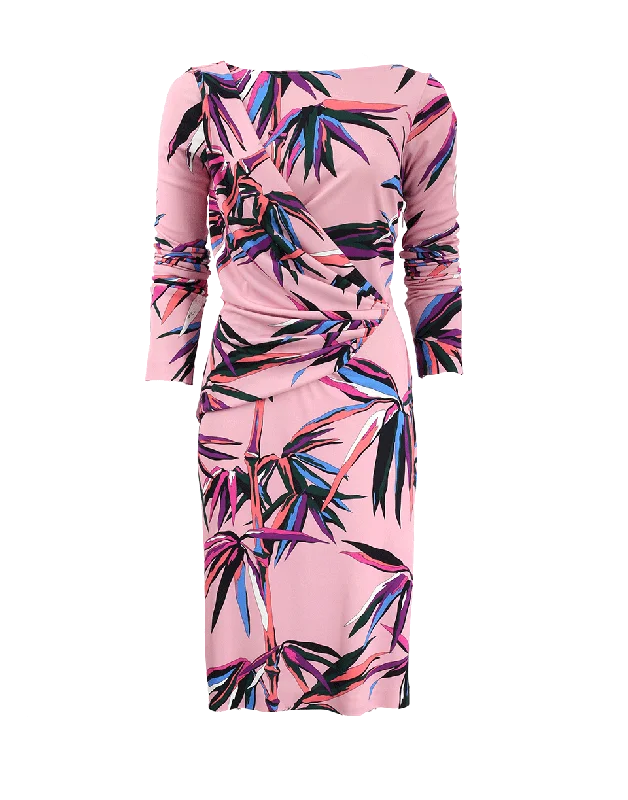 Ruched Bamboo Dress Shift Classic Vintage