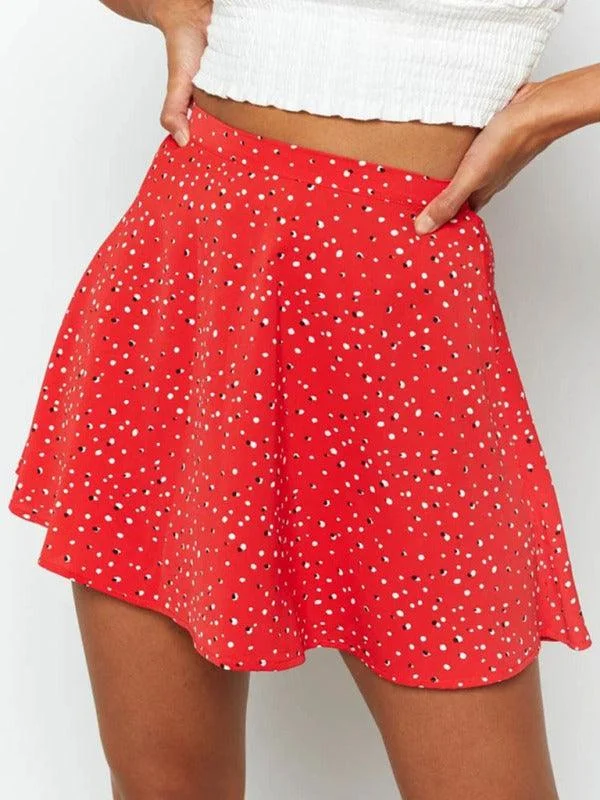 Floral Chiffon Mini Umbrella Skirt cashmere skirt soft