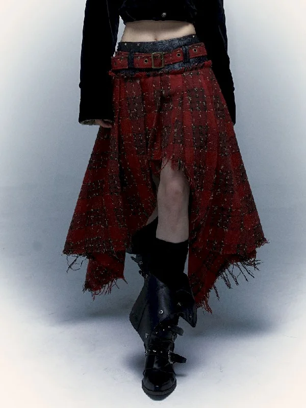 Patchwork New Year Irregular Half Skirt【s0000005975】 leather skirt sleek