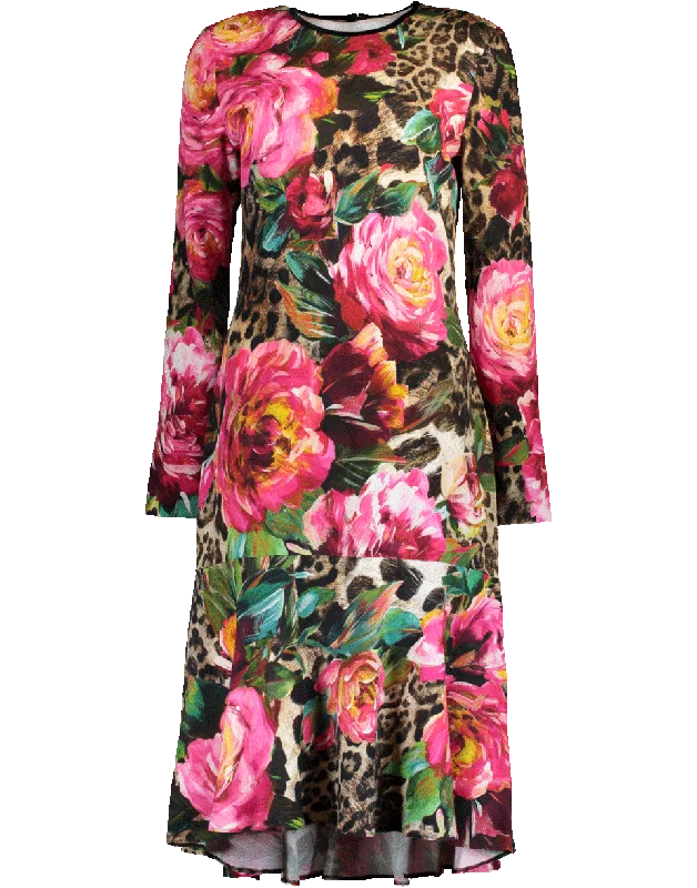 Floral Print Dress Tunics Sophisticated sleek