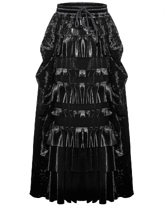 Dark In Love Long Victorian Gothic Steampunk Crush Velvet Maxi Skirt corduroy skirt cozy