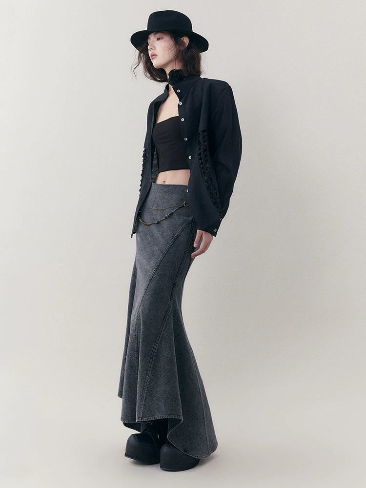 A-line denim skirt【s0000007253】 summer skirt style