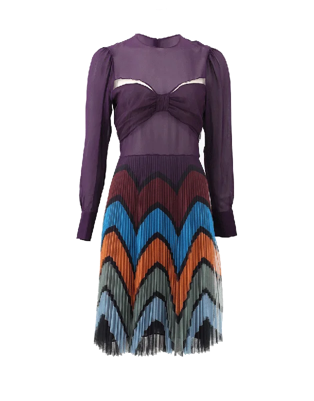 Beta Tulle Chevron Dress Tunics Office stylish