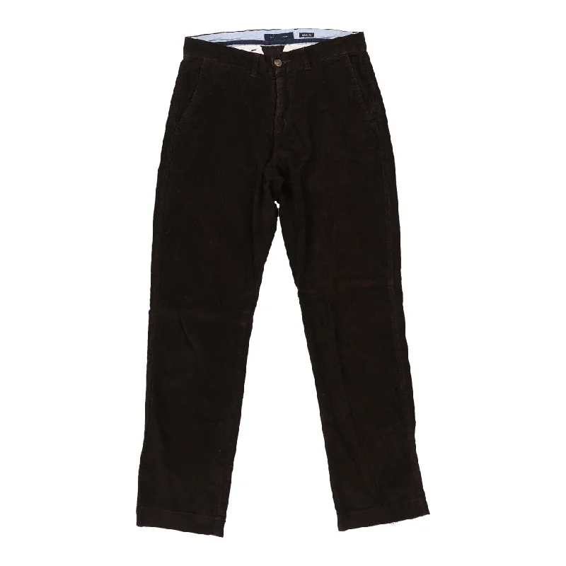 Tommy Hilfiger Slim Fit Cord Trousers - 31W UK 12 Brown Cotton Trousers Yoga Stretchy Tommy Hilfiger Slim Fit Cord Trousers - 31W UK 12 Brown Cotton Trousers Yoga Stretchy