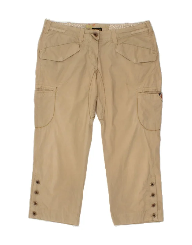 NAPAPIJRI Womens Straight Capri Trousers IT 42 Medium W30 L21  Beige Trousers Bootcut Casual