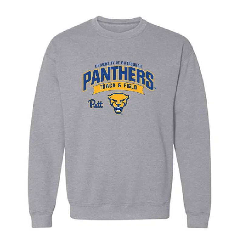 Pittsburgh - NCAA Women's Track & Field : Maya Maycock - Classic Fashion Shersey Crewneck Sweatshirt Hoodie with Hem Applique Textured Unique