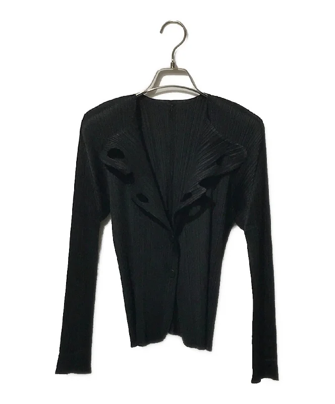 [Pre-owned] PLEATS PLEASE collarless cardigan PP93-J0733 Oversized Loose Flowy