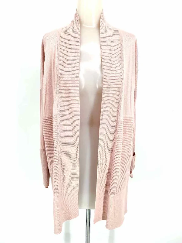 Lululemon Sit in Lotus Women's Pink Open Front Ribbed Size 4 Cardigan Fleece Fabric Down Fabric Feather Fabric Lululemon Sit in Lotus Women's Pink Open Front Ribbed Size 4 Cardigan Fleece Fabric Down Fabric Feather Fabric