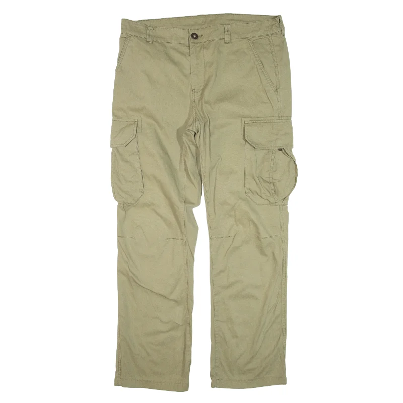 LIVERGY Cargo Trousers Green Regular Straight Womens W36 L29 Chinos Cotton Straight Leg