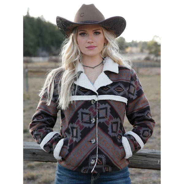 The Sierra Women's Brown Trucker Sherpa Jacket Herringbone Jacket Checkered Jacket Solid Jacket