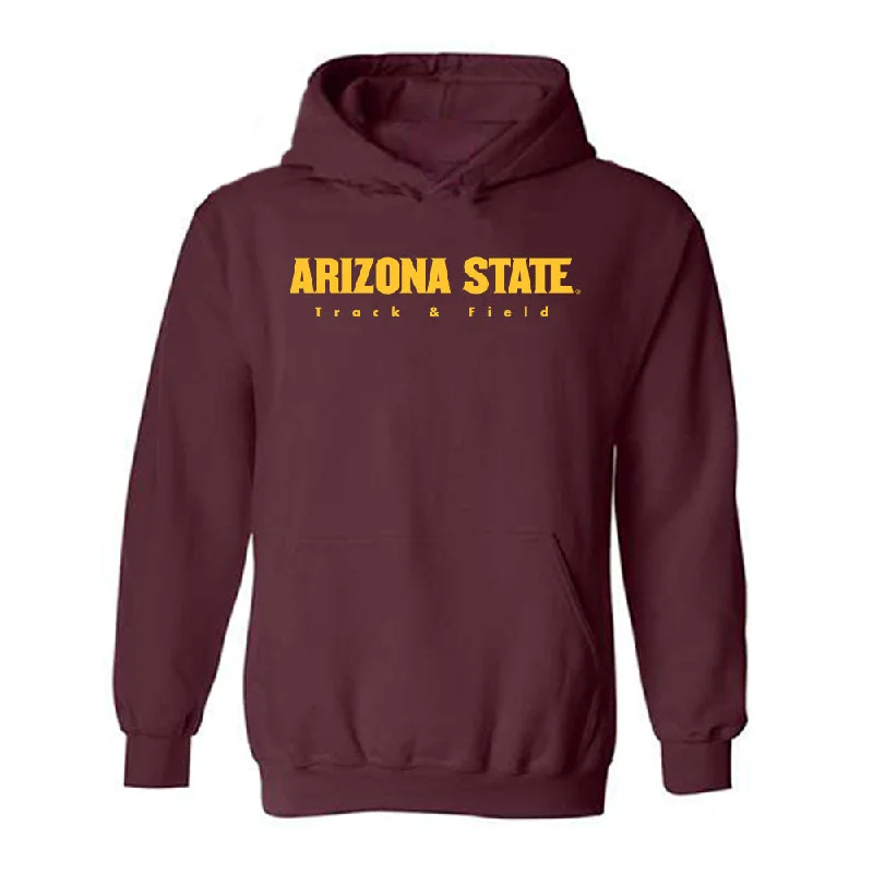 Arizona State - NCAA Women's Track & Field : Adriana Tatum - Classic Shersey Hooded Sweatshirt Hoodie with Metallic Shiny Futuristic