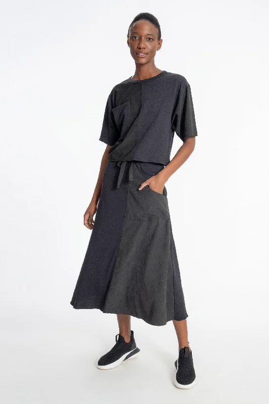 Splice Urban Midi Skirt velvet skirt luxurious