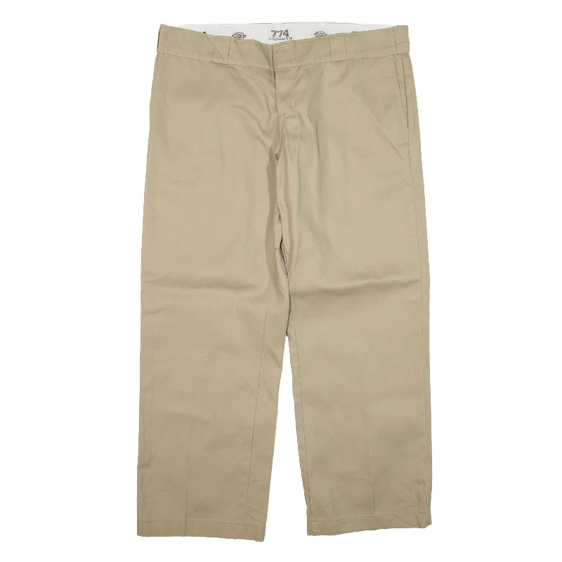 DICKIES 774 Workwear Trousers Beige Regular Straight Womens W36 L28 Trousers Versatile Stylish