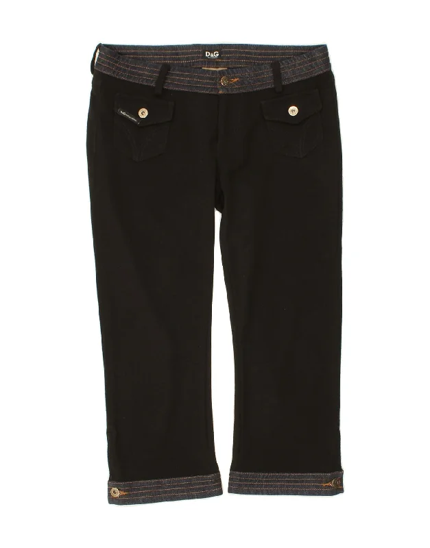 DOLCE & GABBANA Womens Low Waist Capri Trousers W29 L21 Black Colourblock Trousers Top Rated DOLCE & GABBANA Womens Low Waist Capri Trousers W29 L21 Black Colourblock Trousers Top Rated