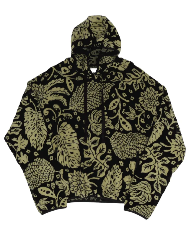 Green Fleece Hoodie Hoodie with Ribbed Neckline Snug Warm