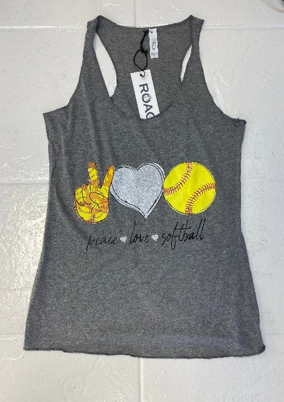 Softball tank turquoise tank top