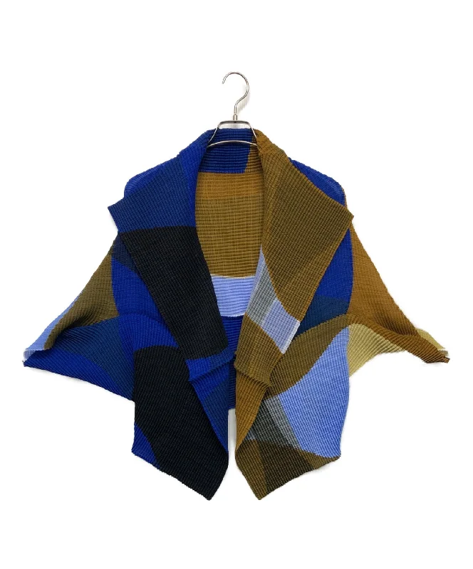 [Pre-owned] ISSEY MIYAKE Design pleated cardigan IM81FD138 Notch Collar Peter Pan Collar Cowl Neck