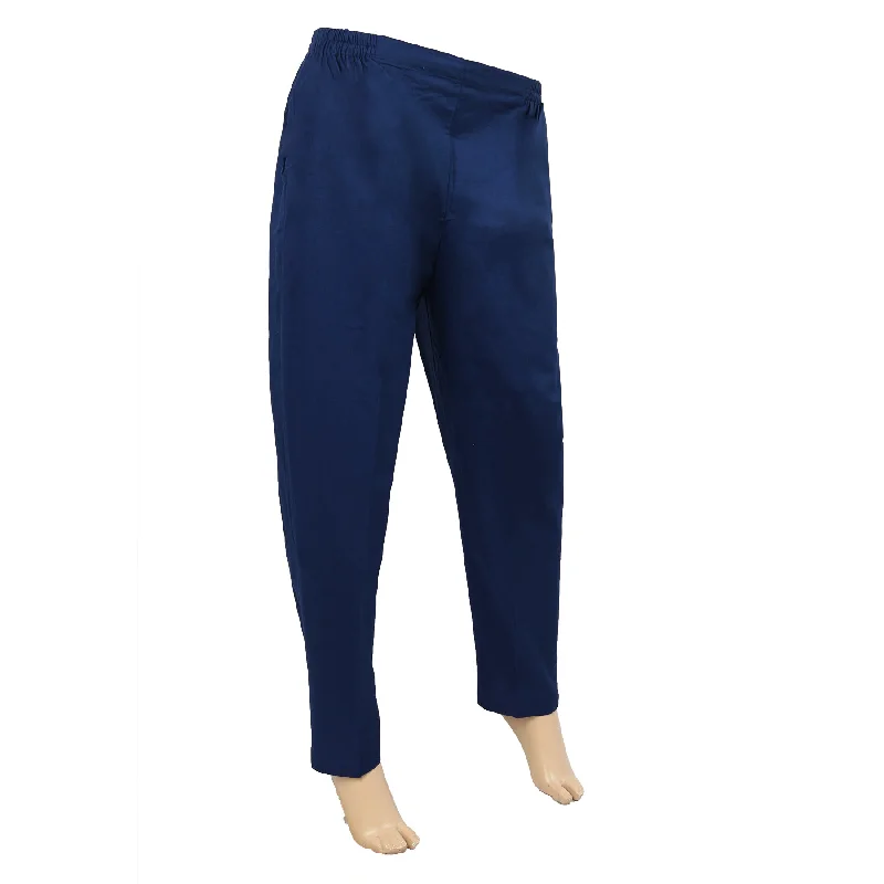 Women's Khadar Basic Trouser - Navy Blue Trousers Party Sparkling