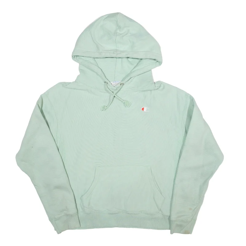 CHAMPION Reverse Weave Hoodie Green Pullover Womens L Sabrina Neck Pullover