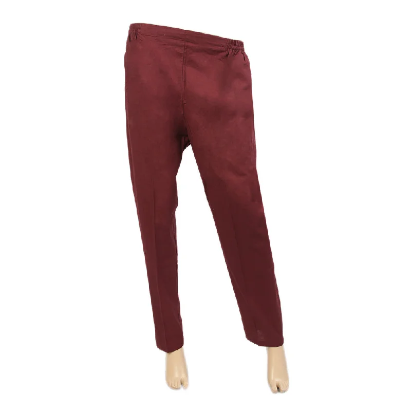 Women's Khadar Basic Trouser - Maroon Trousers Business Professional