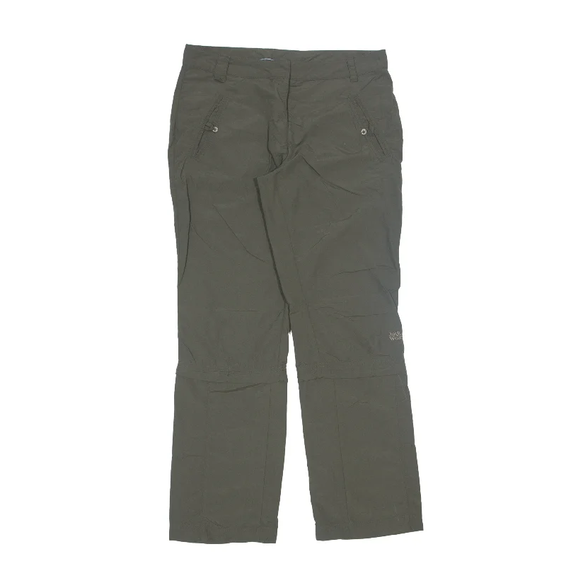 JACK WOLFSKIN Travel Trousers Green Relaxed Straight Womens W34 L32 Trousers Low Rise Relaxed