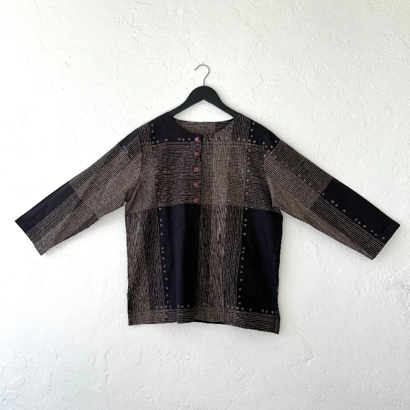 Half Button Pullover in Multistripe Turtleneck Warm Pullover
