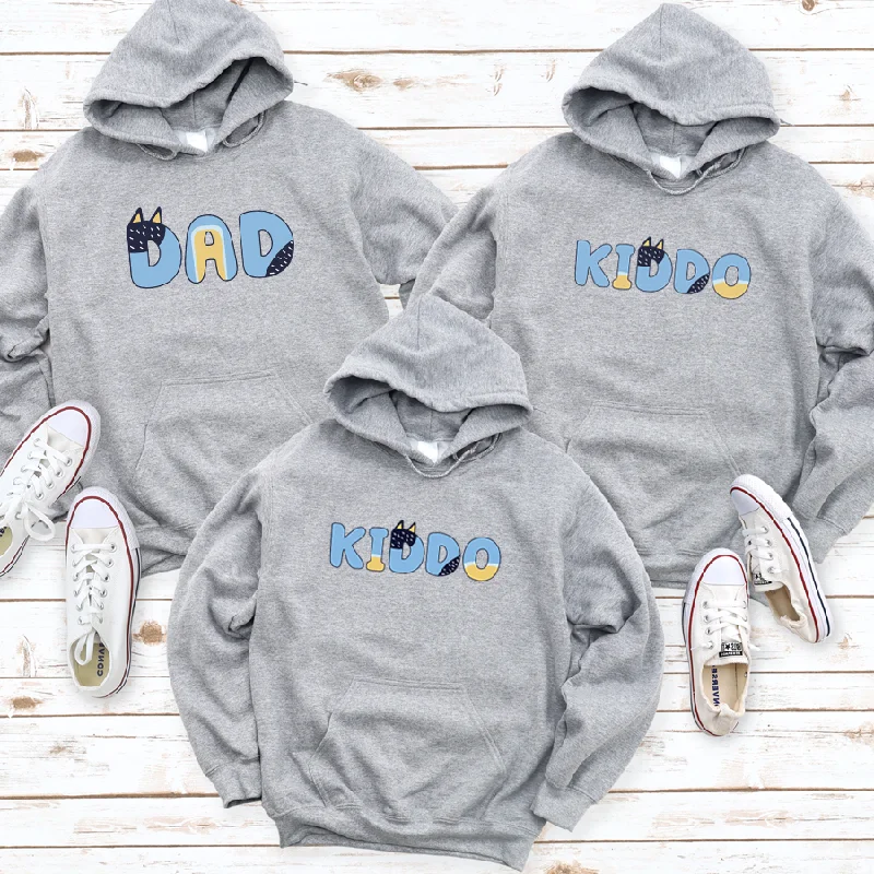 Puppy Dog - Dad and Kiddo Matching Hoodies Hoodie with Turtle Neck Cozy Winter