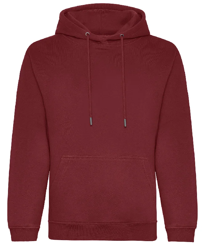 Burgundy - Organic hoodie Hoodie with Patch Decorative Personalized