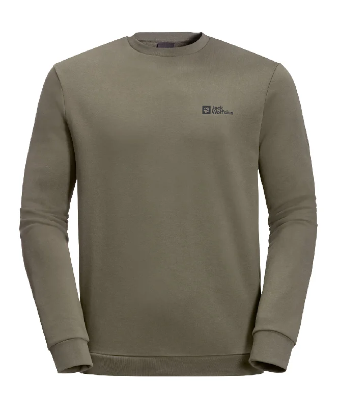 Dusty Olive - Organic sweatshirt  (NL) Hoodie with Hem Fringe Bohemian Relaxed