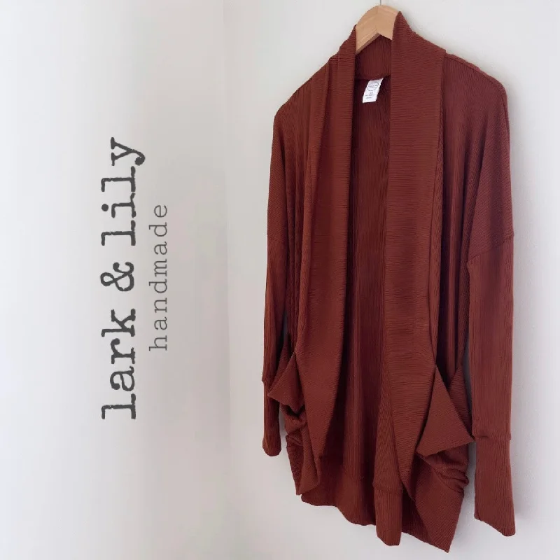 Pecan Pie Warm Embrace Cardigan Knit Fabric Woven Fabric Fleece Fabric