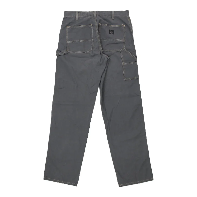 Gas Carpenter Trousers - 33W UK 16 Grey Cotton Trousers Elastic Waist Soft
