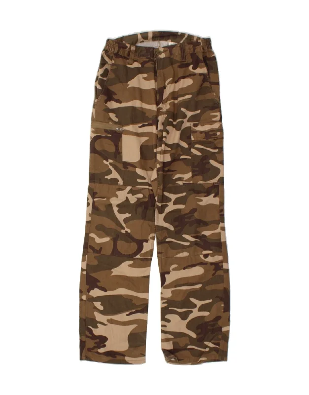 VINTAGE Womens Straight Cargo Trousers UK 10 Small W26 L29 Brown Trousers Brand Named VINTAGE Womens Straight Cargo Trousers UK 10 Small W26 L29 Brown Trousers Brand Named