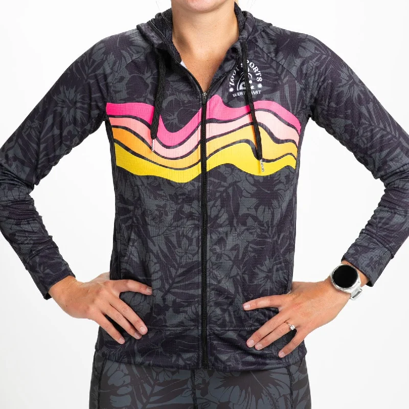 Women's Ltd Run Thermo Hoodie - West Coast Hoodie with Button Placket Classic Preppy