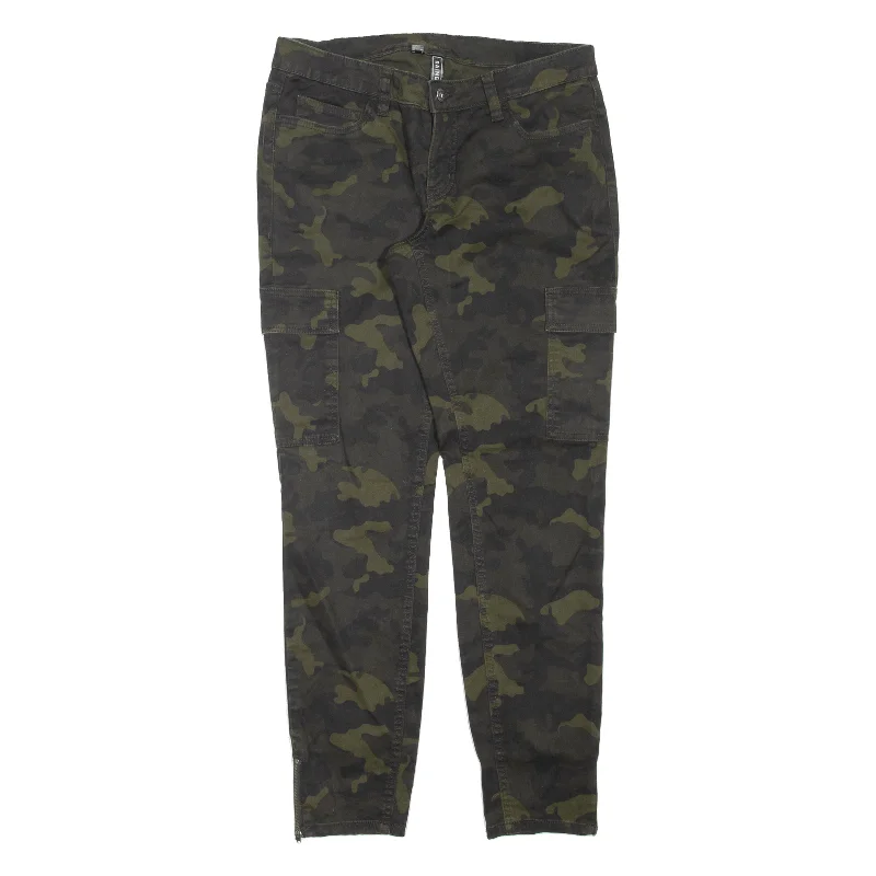RAINBOW Cargo Camo Womens Trousers Green Regular Skinny W32 L30 Trousers stylish modern RAINBOW Cargo Camo Womens Trousers Green Regular Skinny W32 L30 Trousers stylish modern