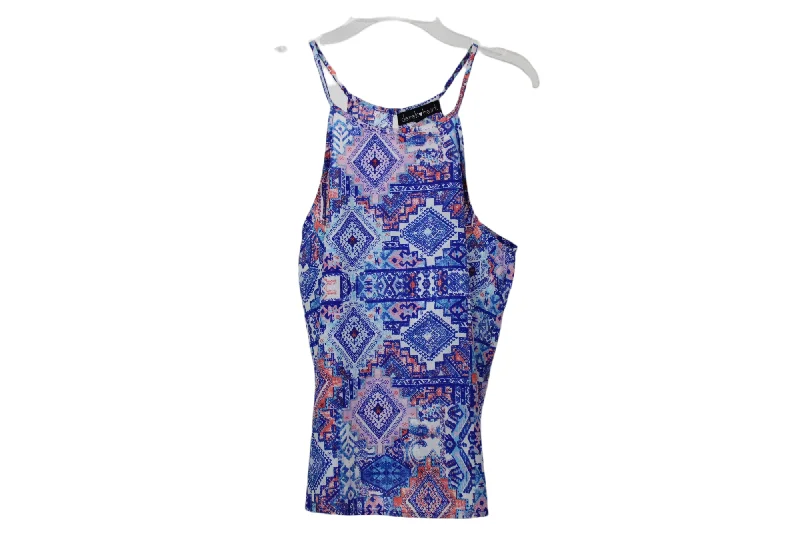 Derek Heart Blue Tank | M rhinestone tank top