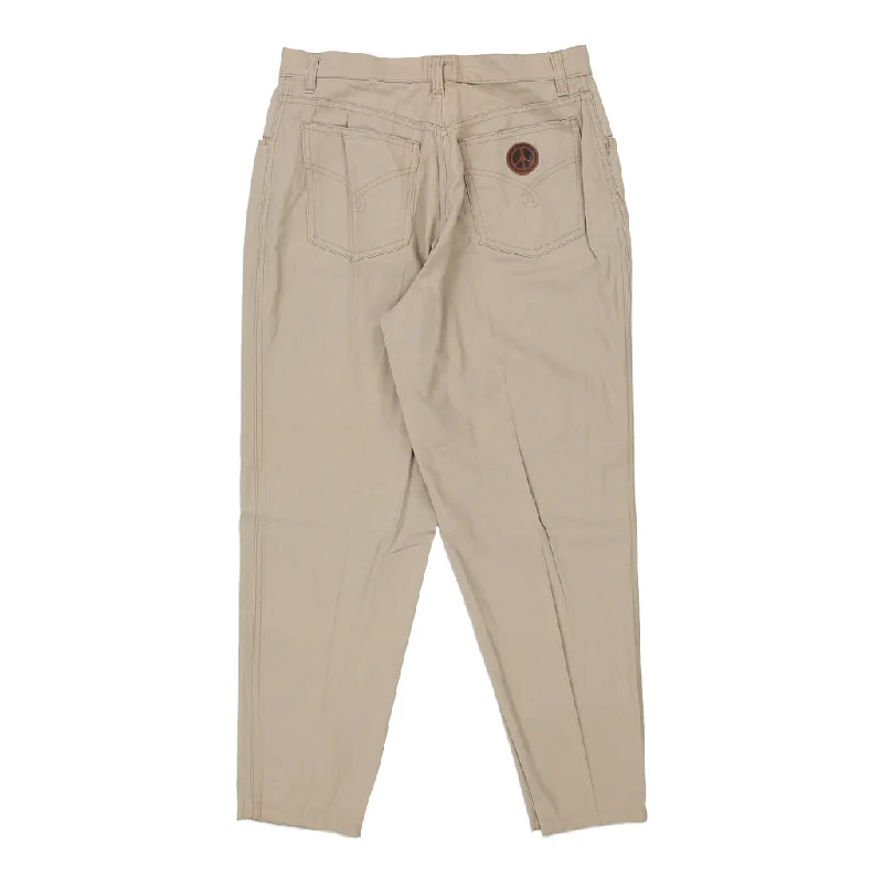Moschino Jeans Trousers - 29W UK 12 Beige Cotton Trousers sophisticated sleek